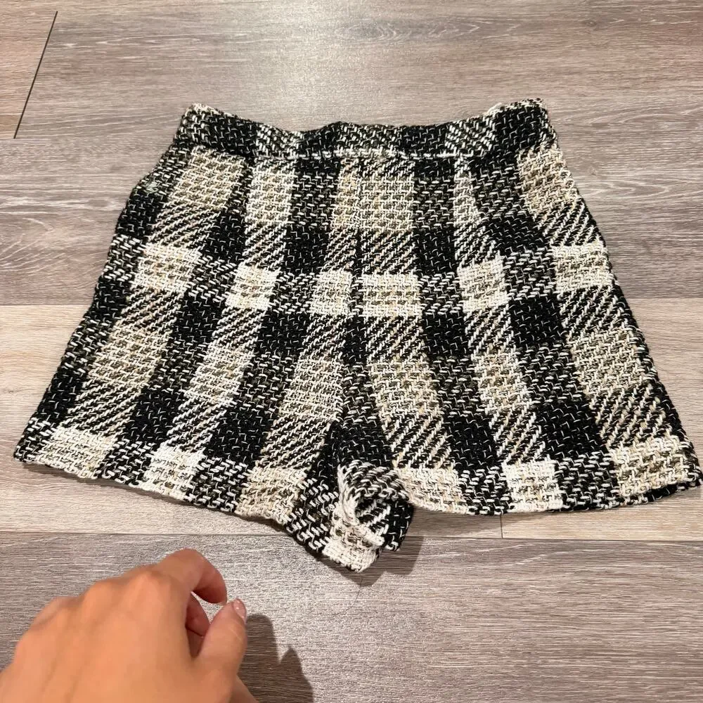Zara Black and White Tweed Size XS Shorts